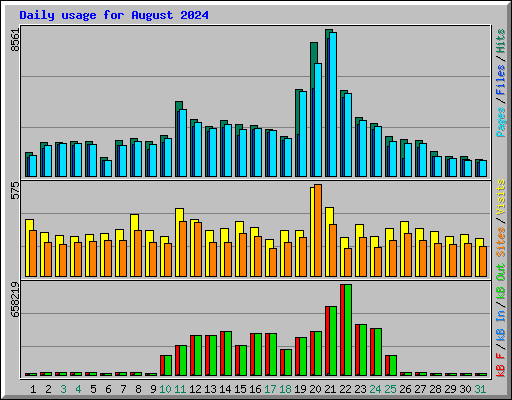 Daily usage for August 2024